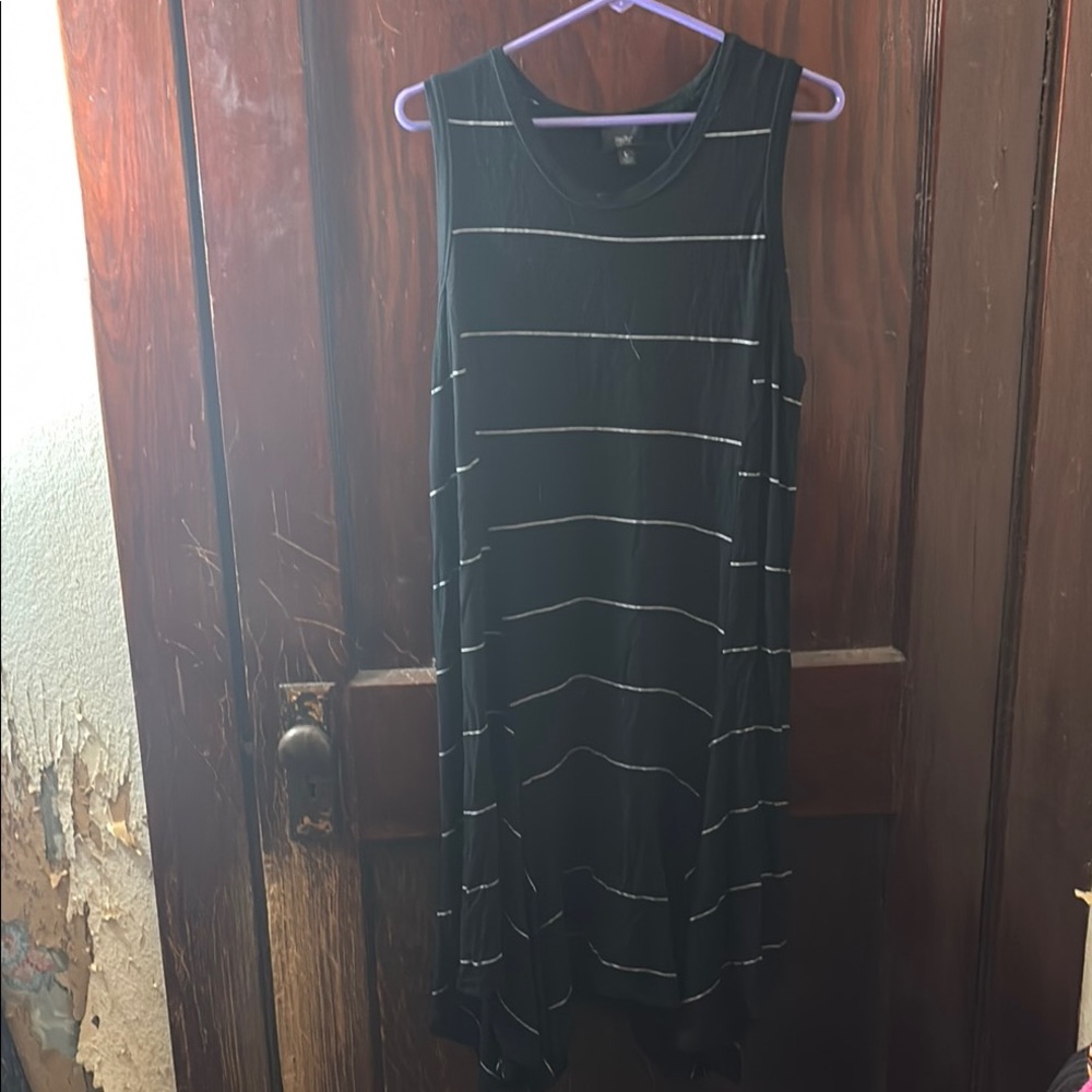 Striped Black Sleeveless Dress